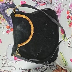 Gucci 2way black Bamboo bag 15x13x4 inches